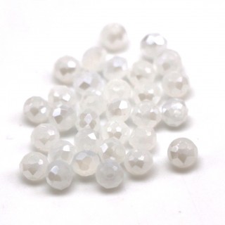 Бусины кастрюли 2мм, белый матово-прозрачный с переливом